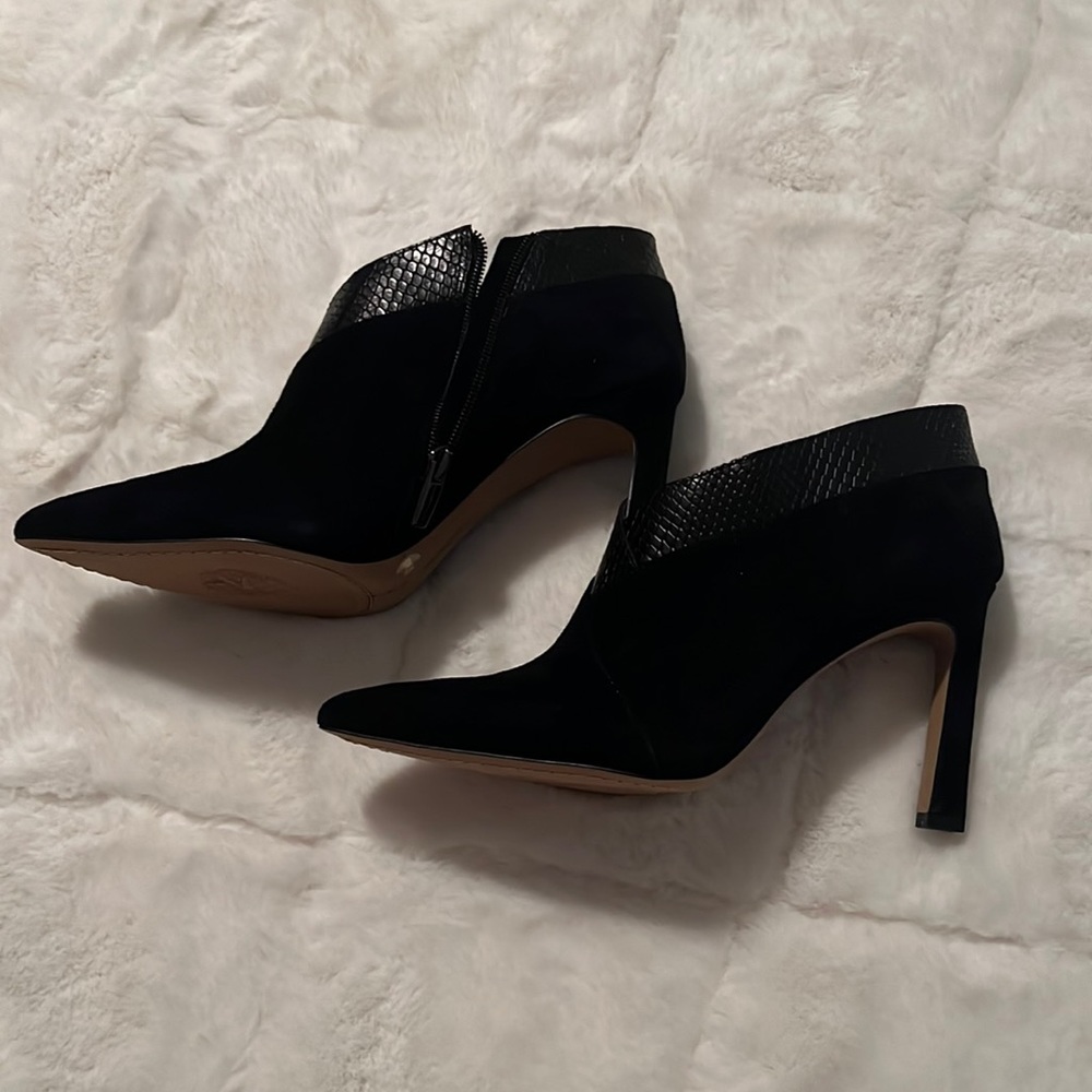 Vince Camuto black suede booties size 8 1/2 never worn